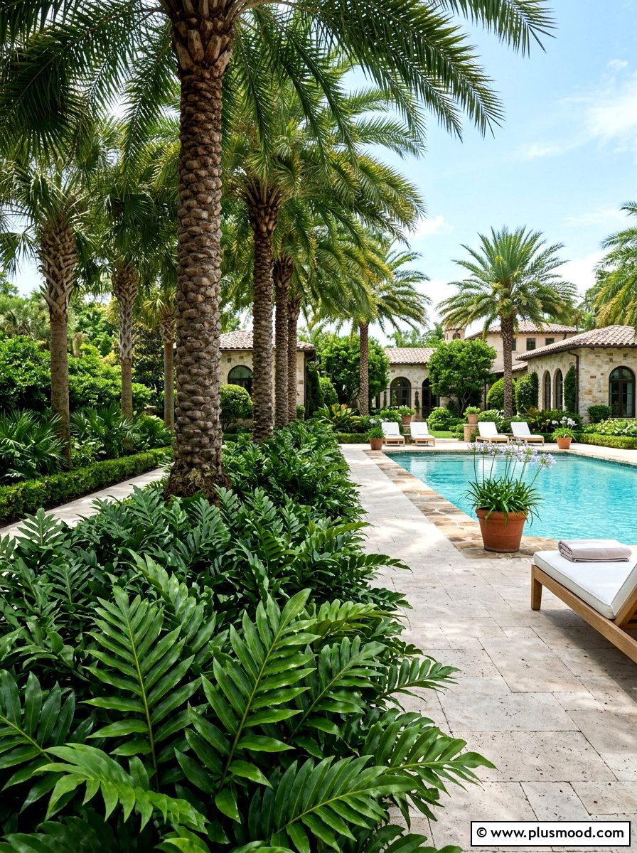 Holly fern pool landscaping - 25 pool landscaping ideas with ferns