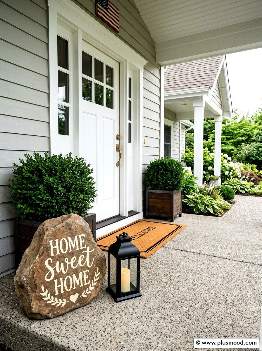 Home Sweet Home Rock - 25 painted rock ideas with quotes