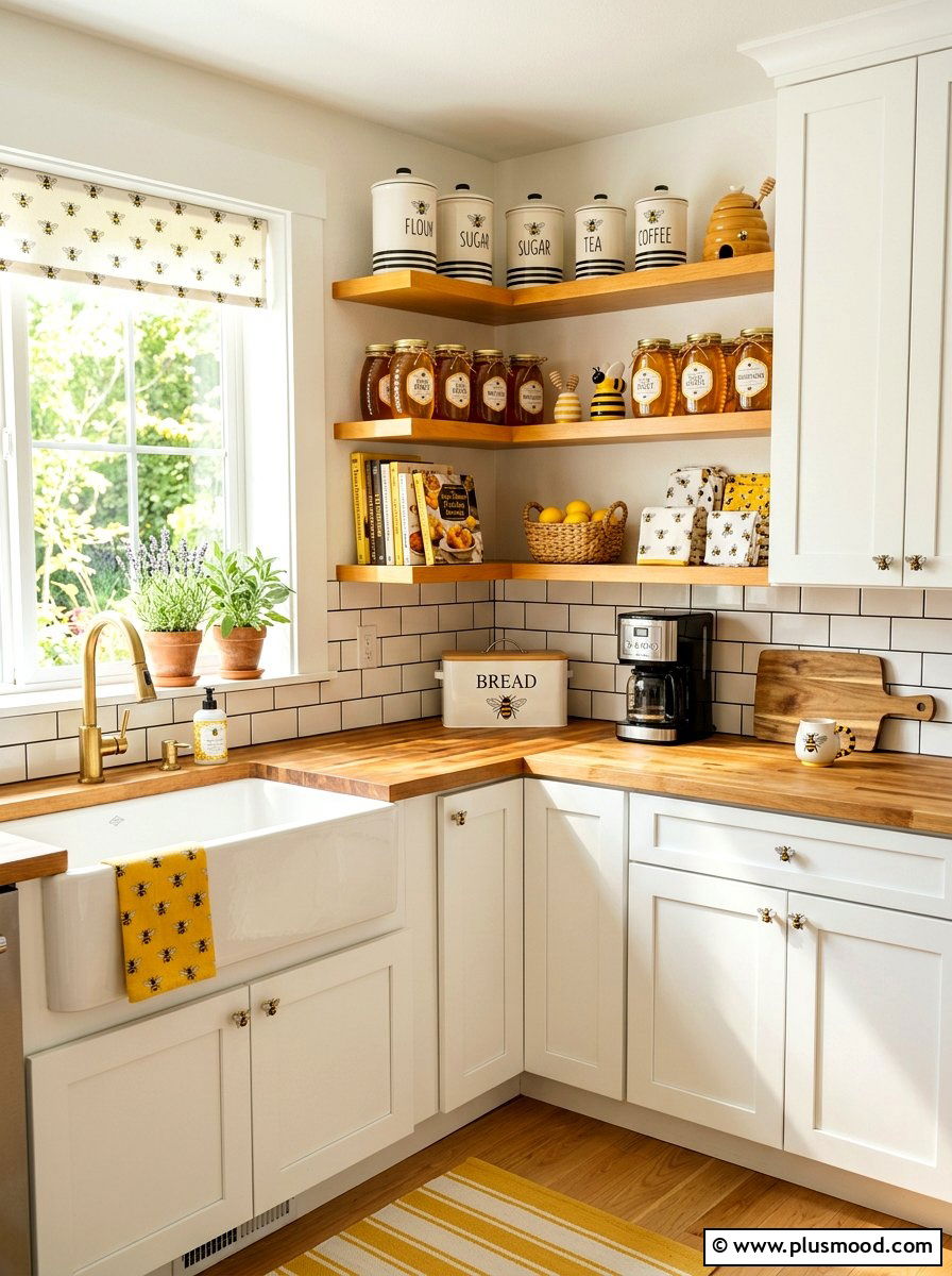 Honeybee Decor Items - 25 summer kitchen shelf decor ideas