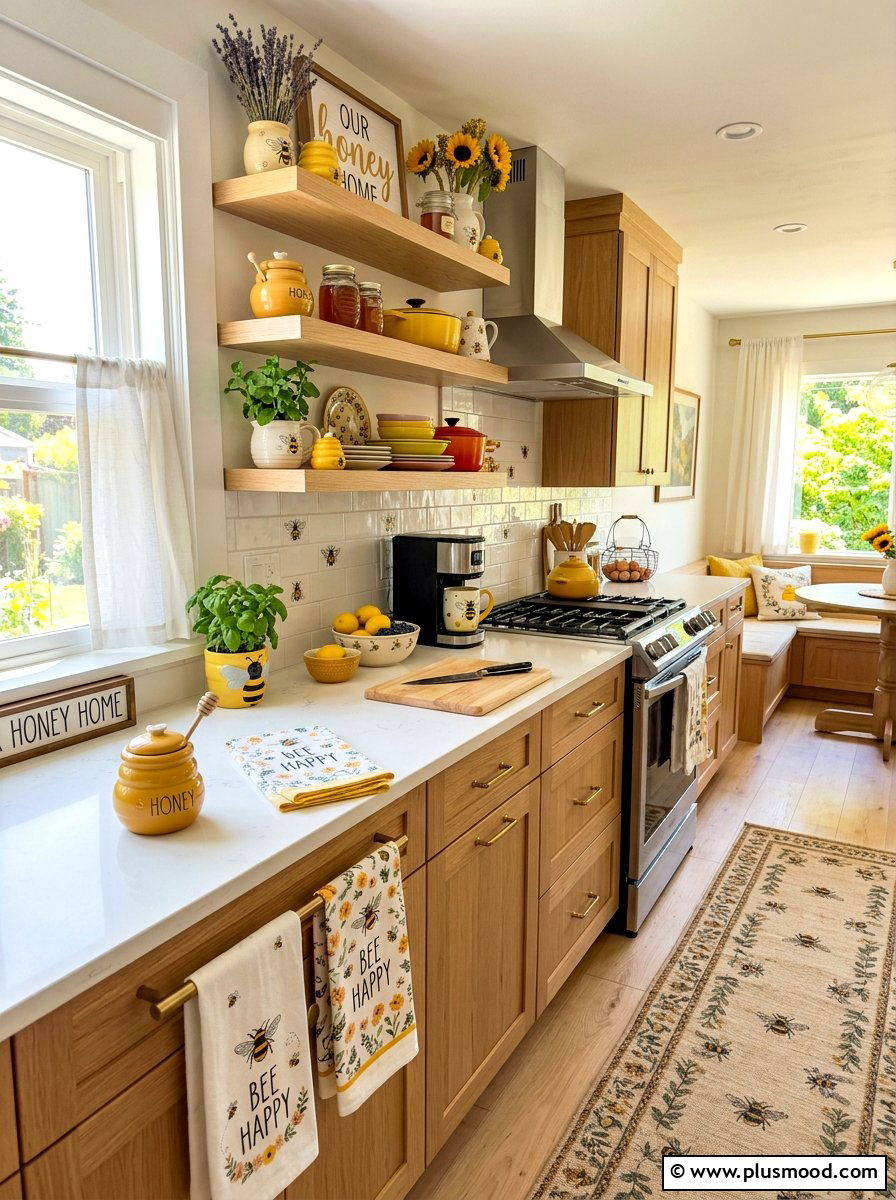Honeybee kitchen motif - 25 summer kitchen decor ideas for apartments