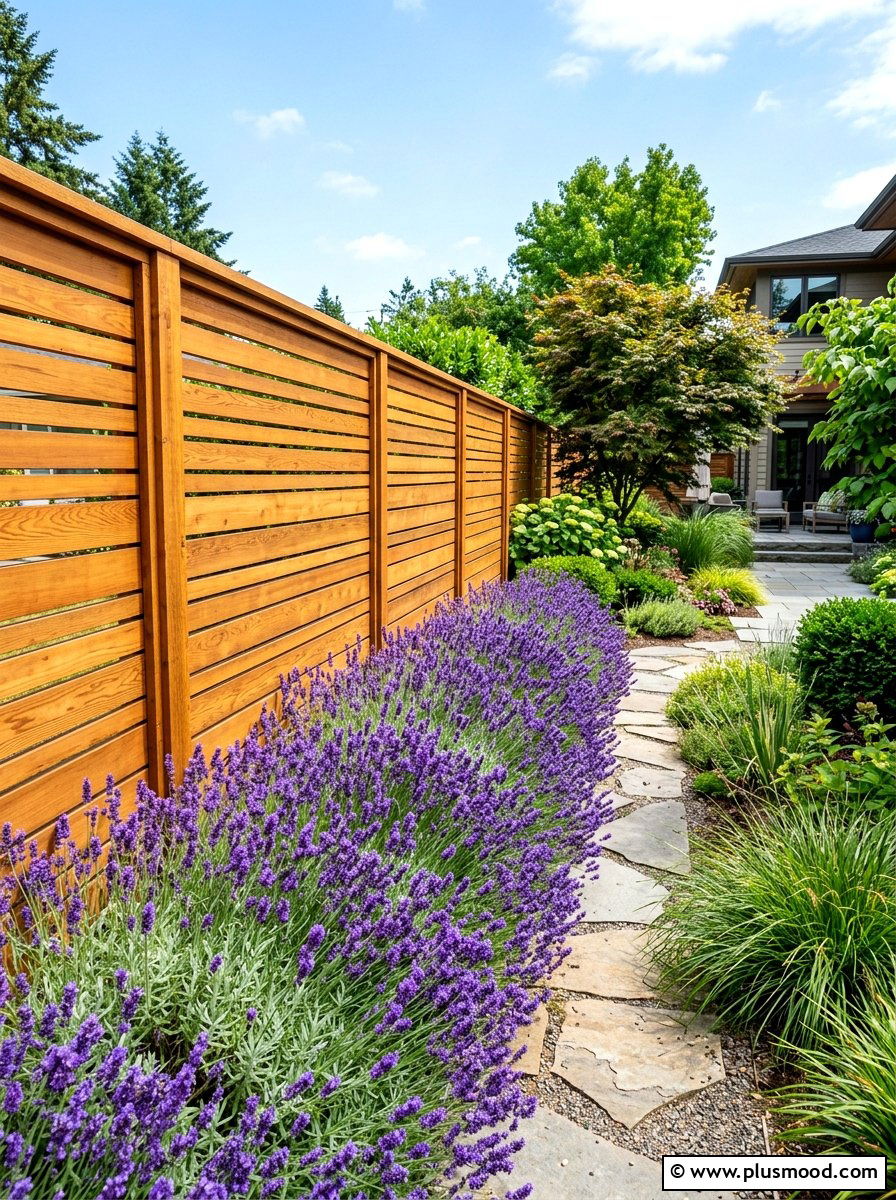 Horizontal Slat Fence - 25 summer garden privacy screen ideas