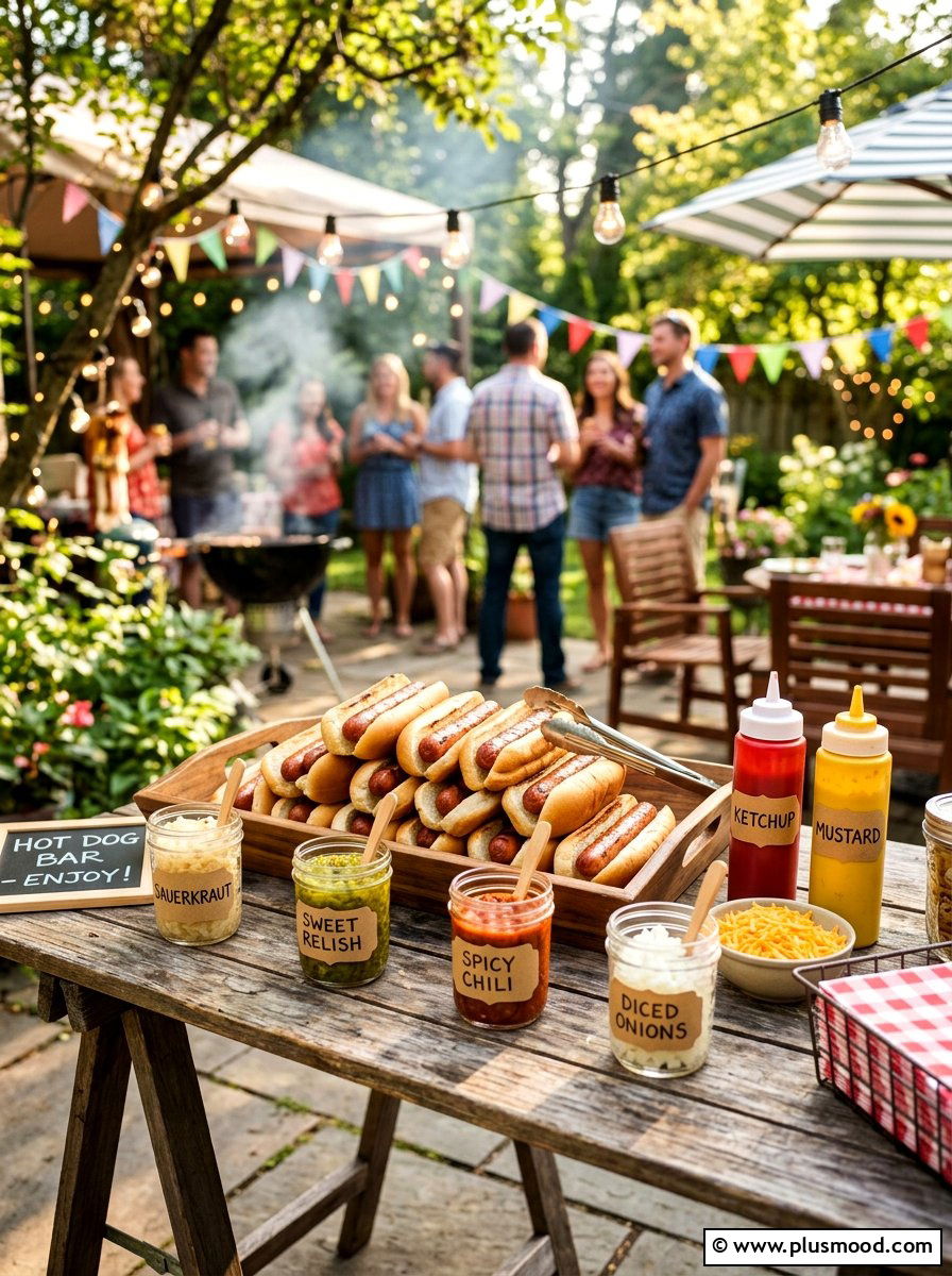 Hot Dog Topping Station - 25 summer summer barbecue ideas