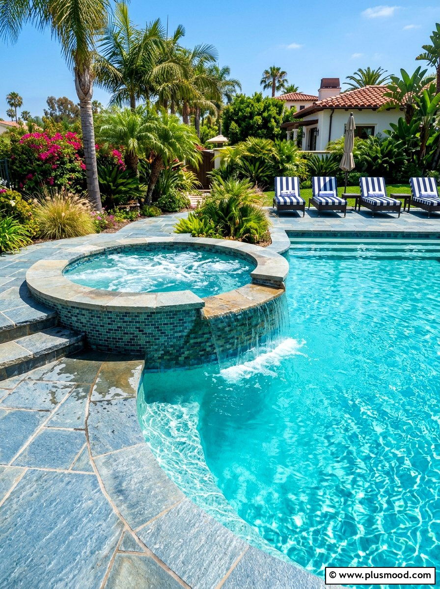 Hot Tub Near Swimming Pool - 25 summer hot tub patio ideas