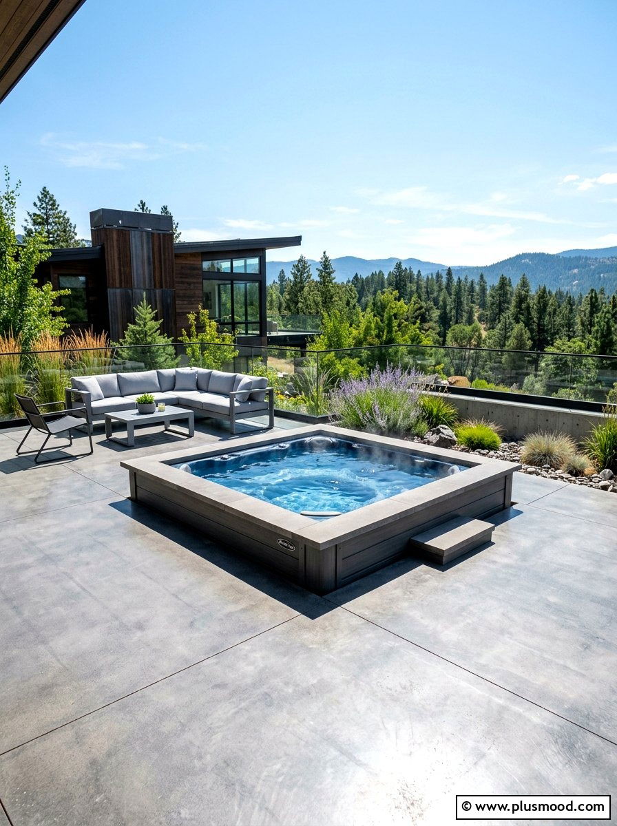 Hot Tub On Concrete Patio - 25 summer hot tub patio ideas