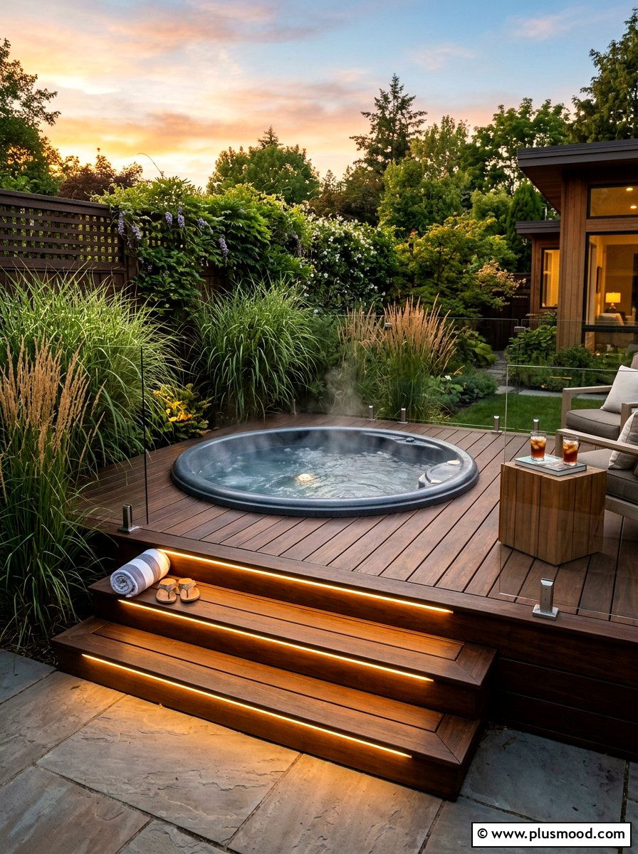 Hot Tub Surround - 25 summer backyard ideas for large yards