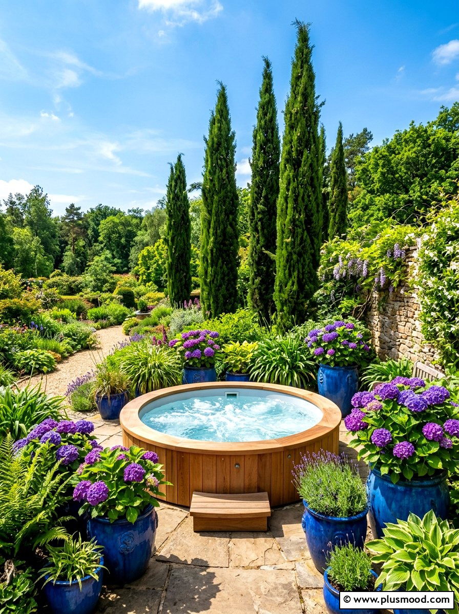 Hot Tub Surrounded By Plants - 25 summer hot tub patio ideas
