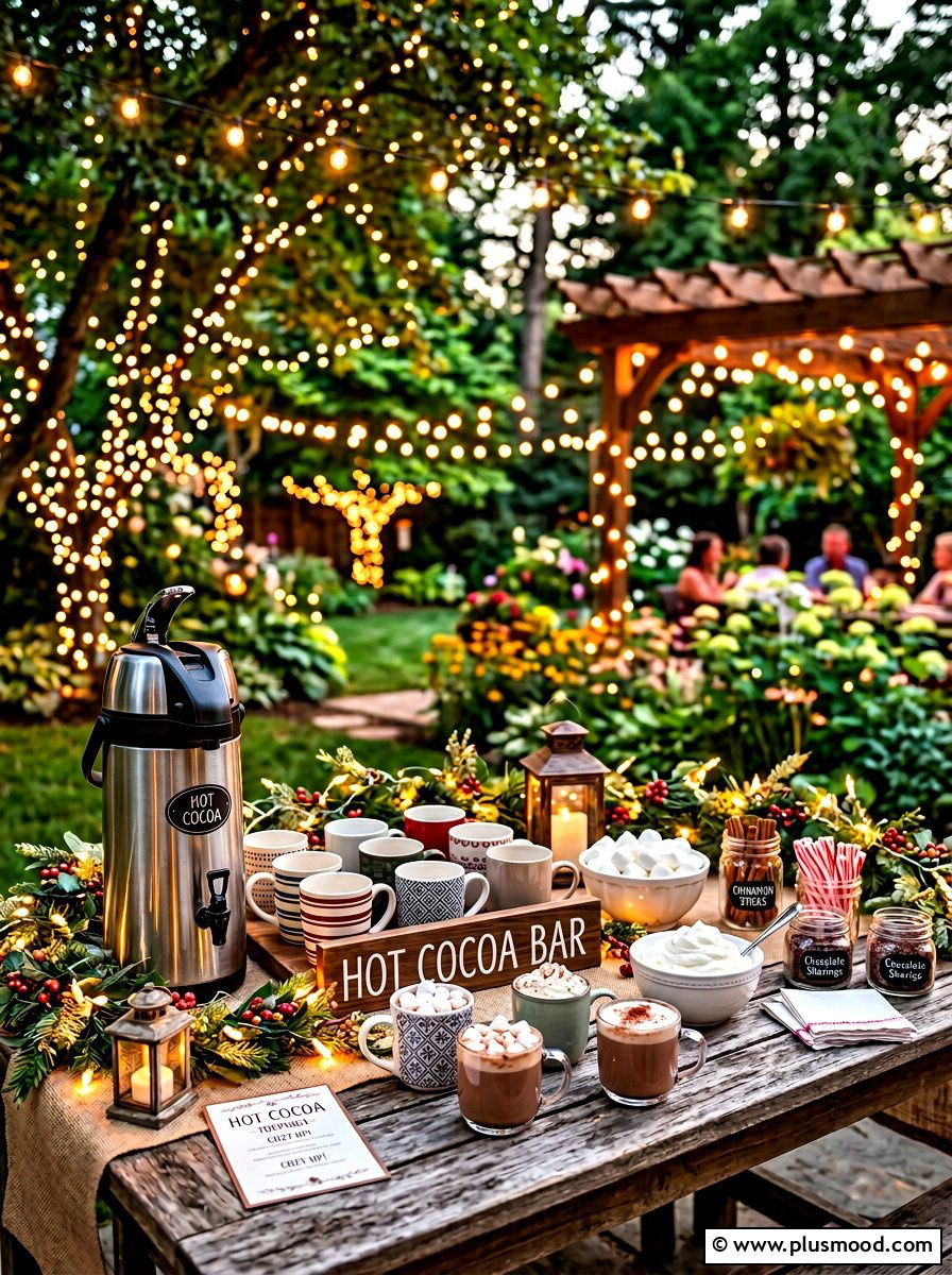 Hot cocoa bar - 25 summer bonfire party ideas