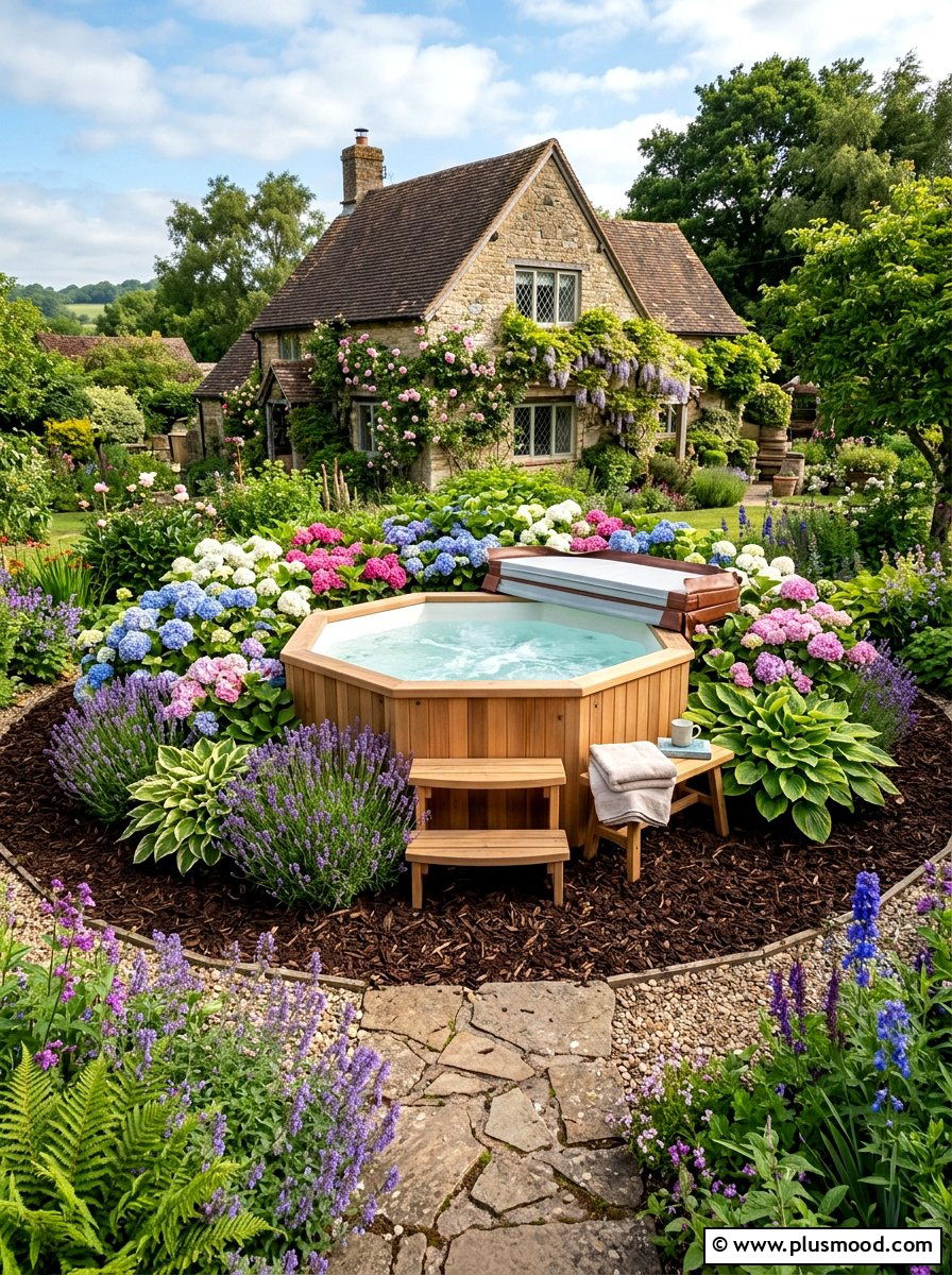 Hot tub plant border - 25 small backyard ideas with hot tub