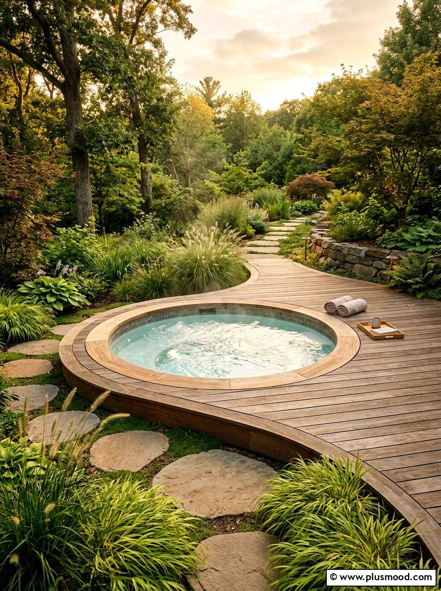 Hot tub privacy screen - 25 small backyard ideas with hot tub