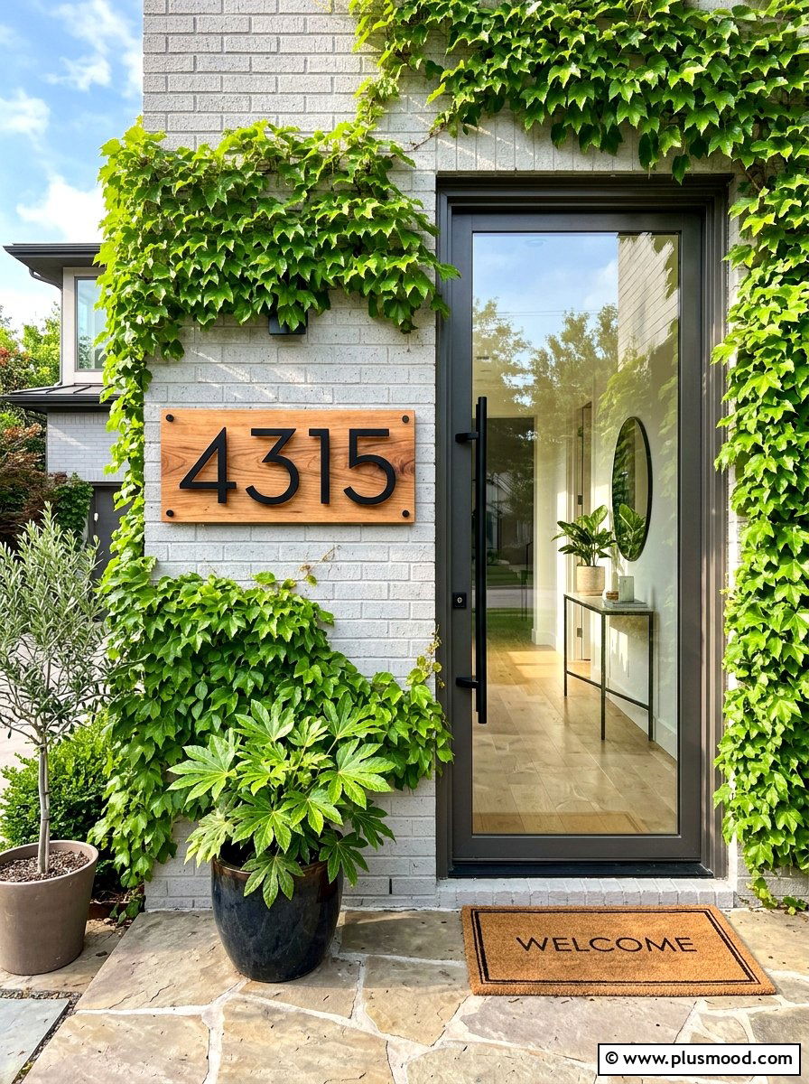 House Number Sign - 25 summer home exterior refresh ideas