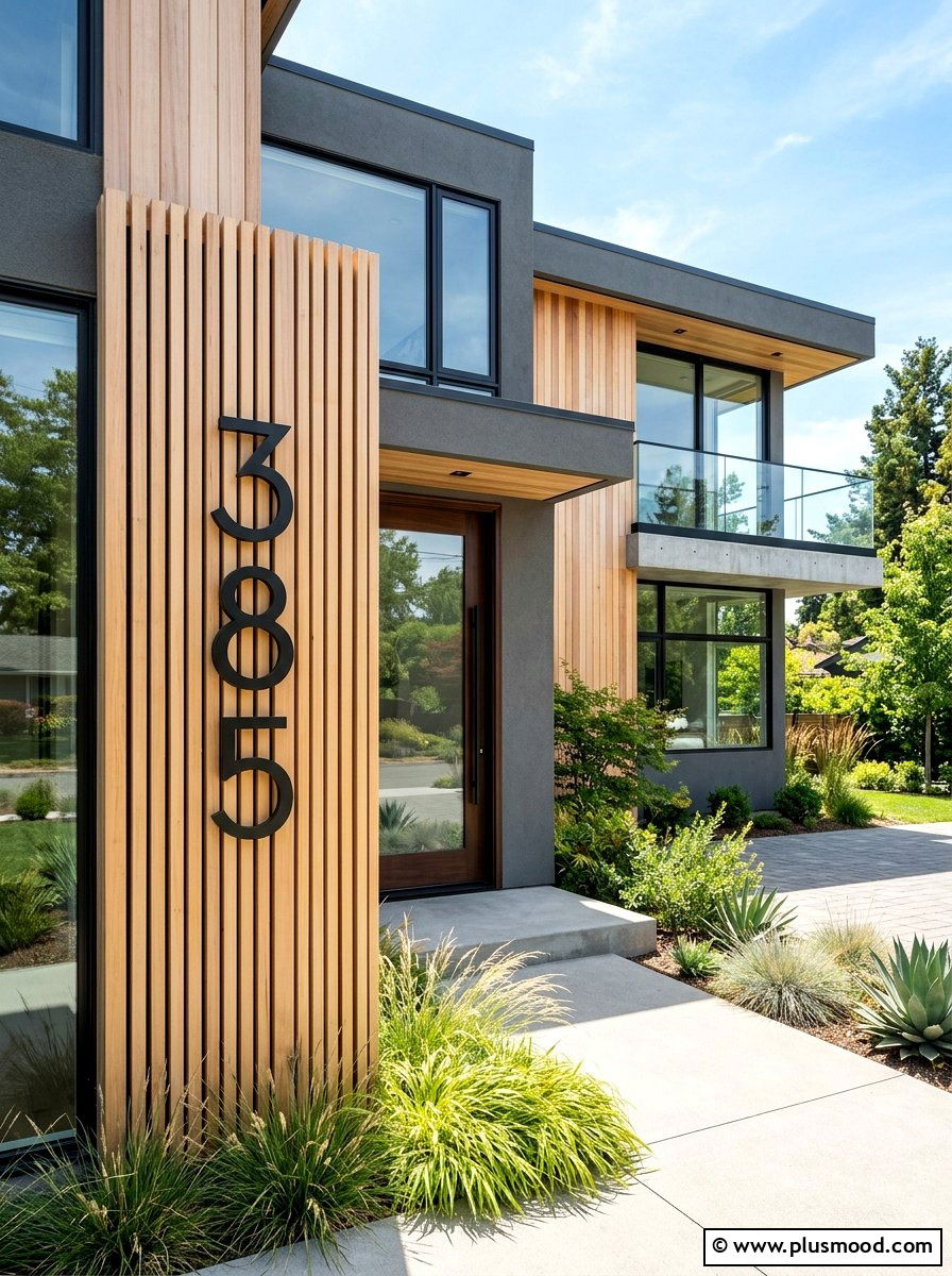 House Number Sign - 25 late summer curb appeal ideas