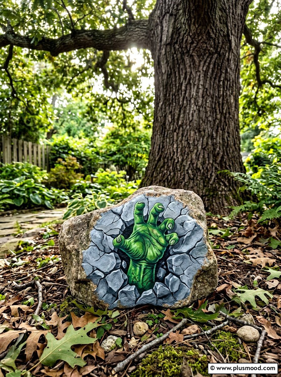 Hulk Fist - 25 painted rock ideas with superhero theme