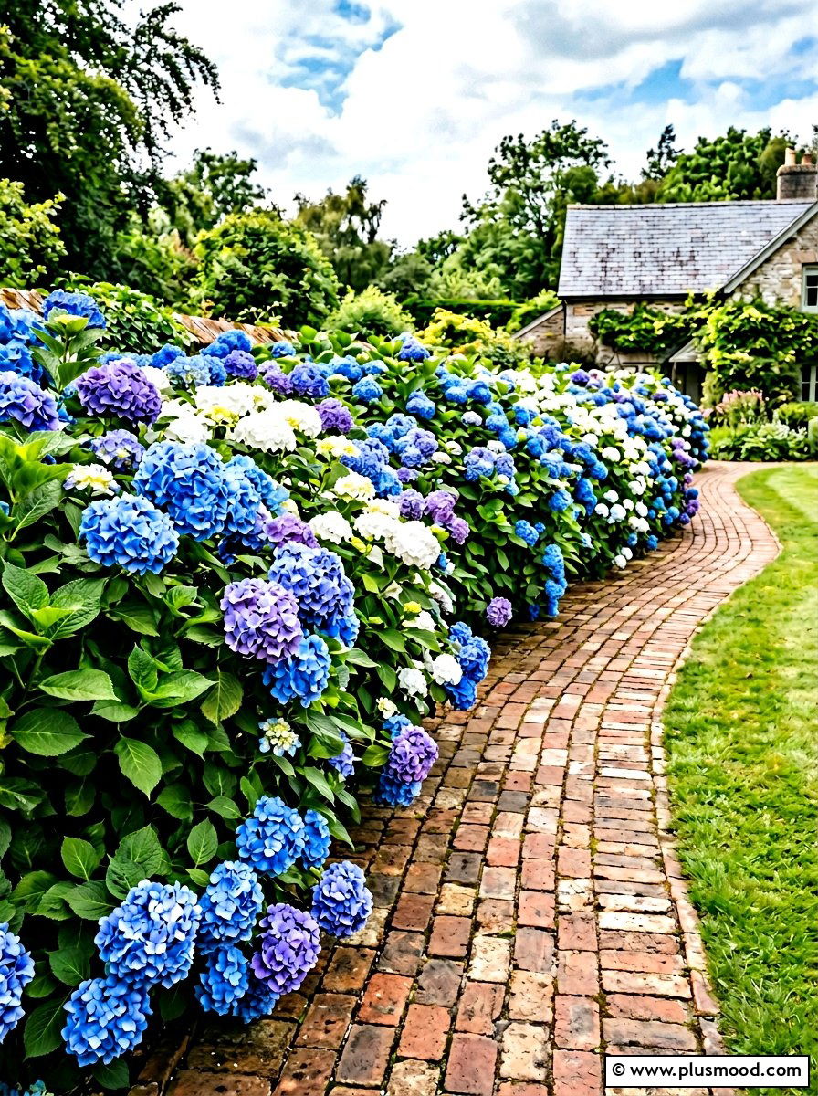 Hydrangea Bush Border - 25 summer landscape makeover ideas