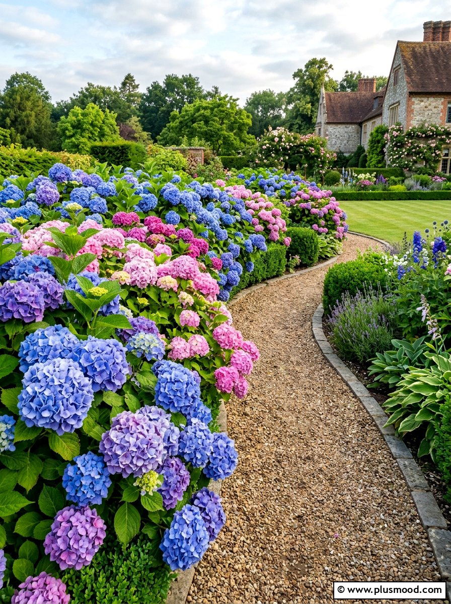 Hydrangea Flower Border - 25 summer flower garden ideas
