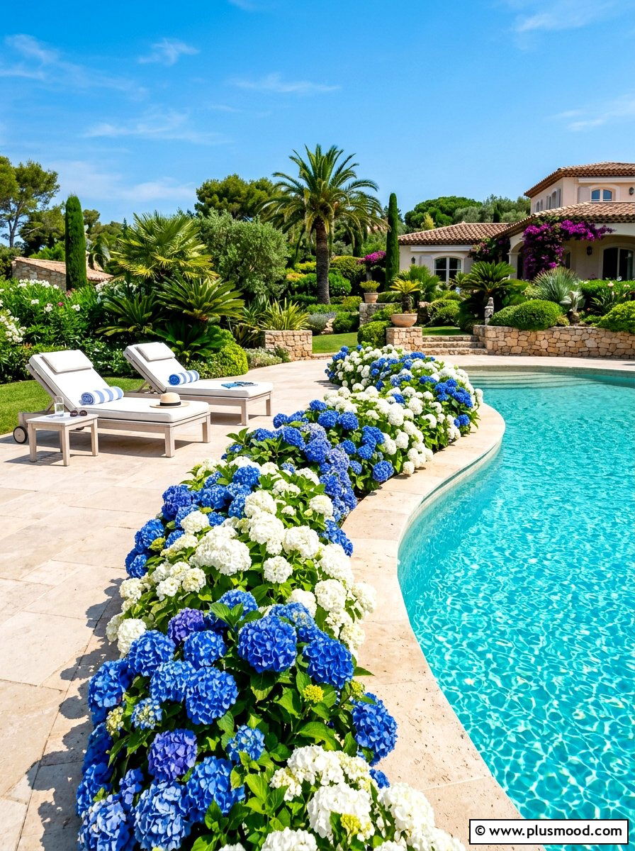 Hydrangea Poolside Landscape - 25 summer hydrangea garden ideas