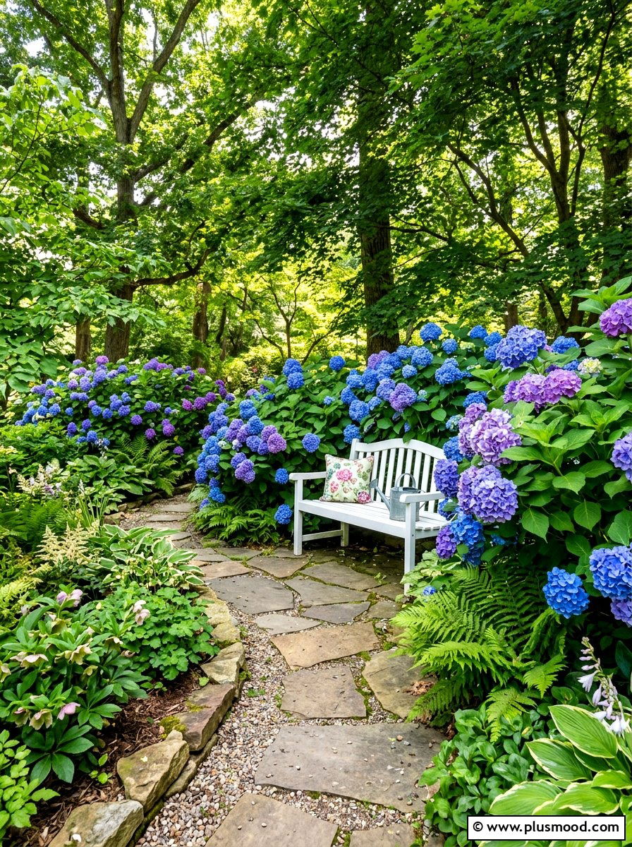 Hydrangea Shade Garden - 25 summer shade garden ideas