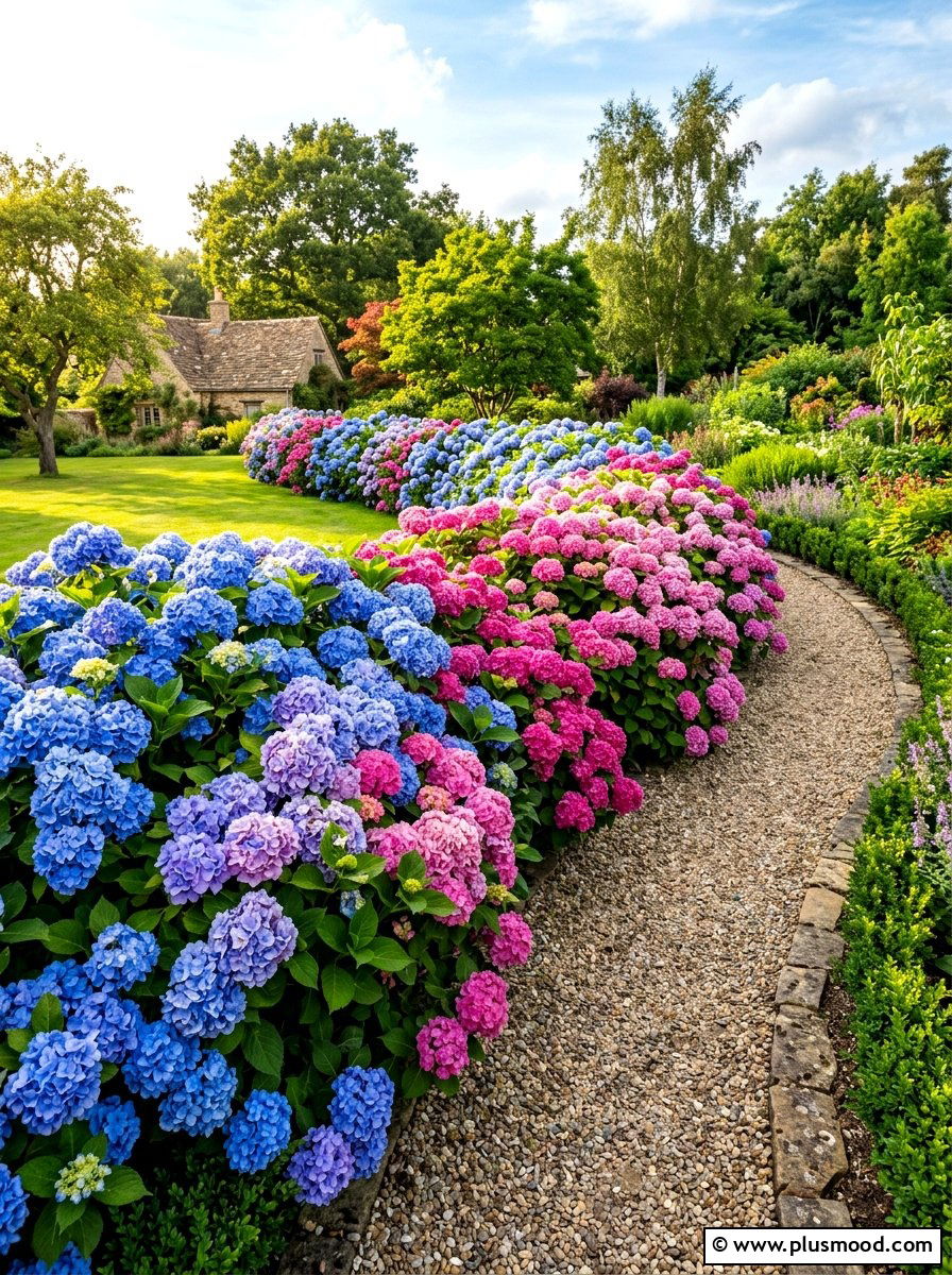 Hydrangea Shrub Border - 25 summer English garden ideas