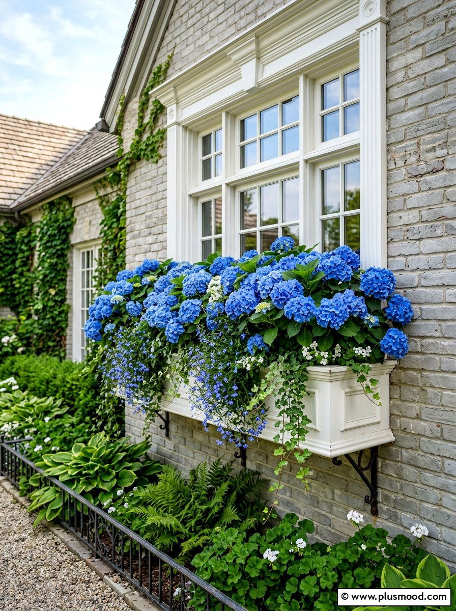 Hydrangea Window Box - 25 summer window box ideas for curb appeal