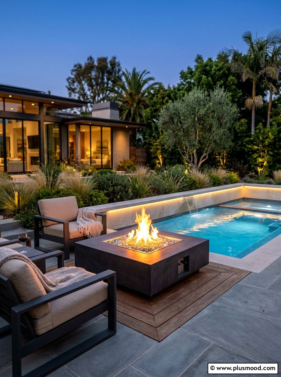 Hydrangea hedge pool area border - 25 pool landscaping ideas with privacy hedge