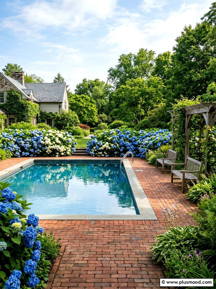 Hydrangea pool landscaping - 25 pool landscaping ideas for colonial homes