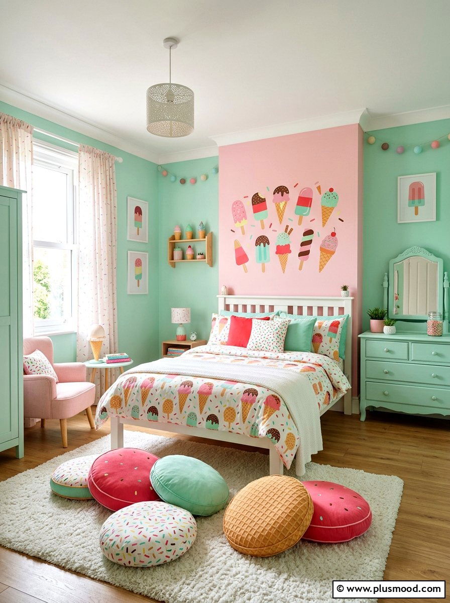 Ice Cream Bedroom - 25 summer girls bedroom ideas