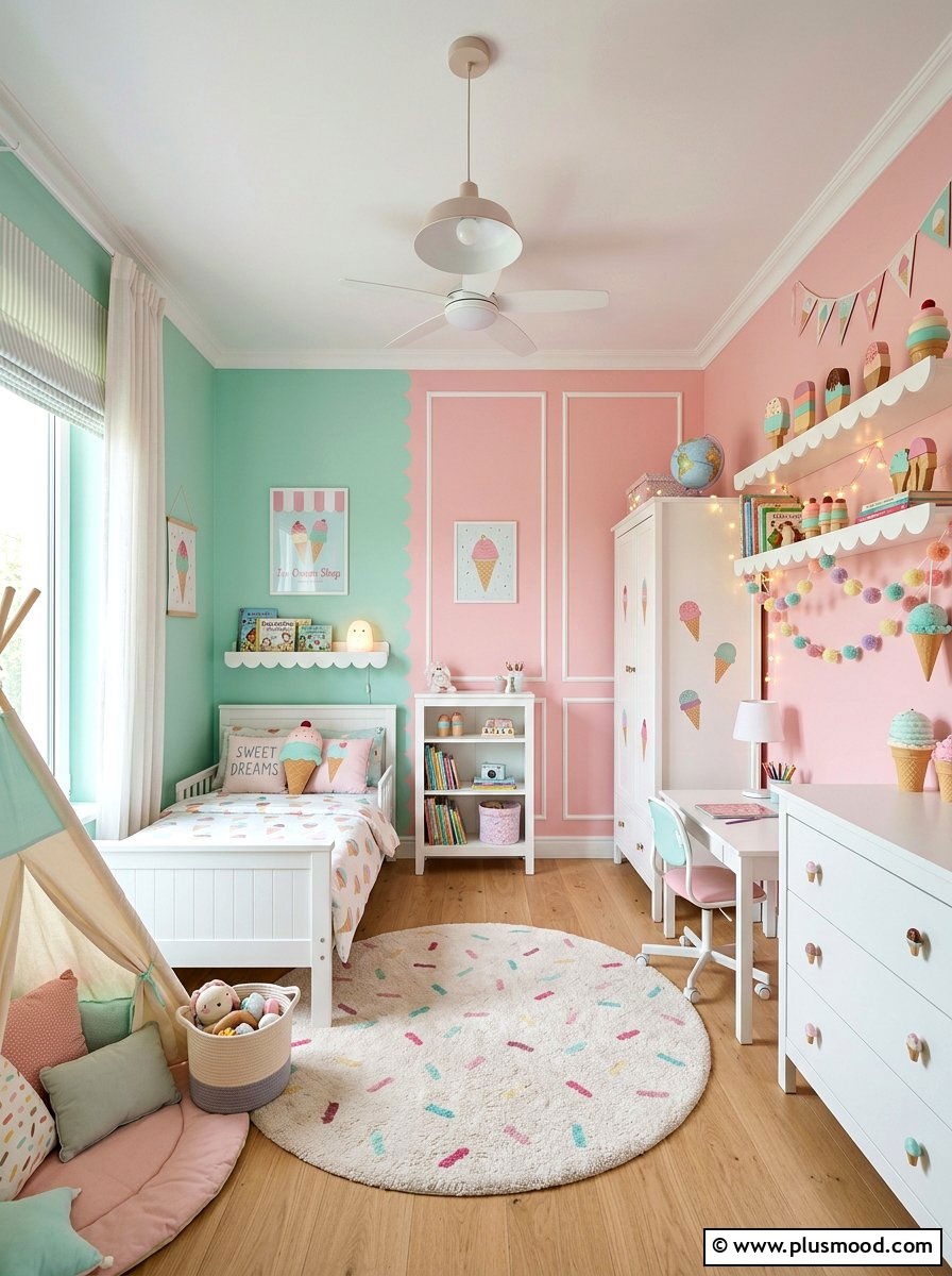 Ice Cream Pastel Kids Bedroom - 25 summer kids bedroom ideas