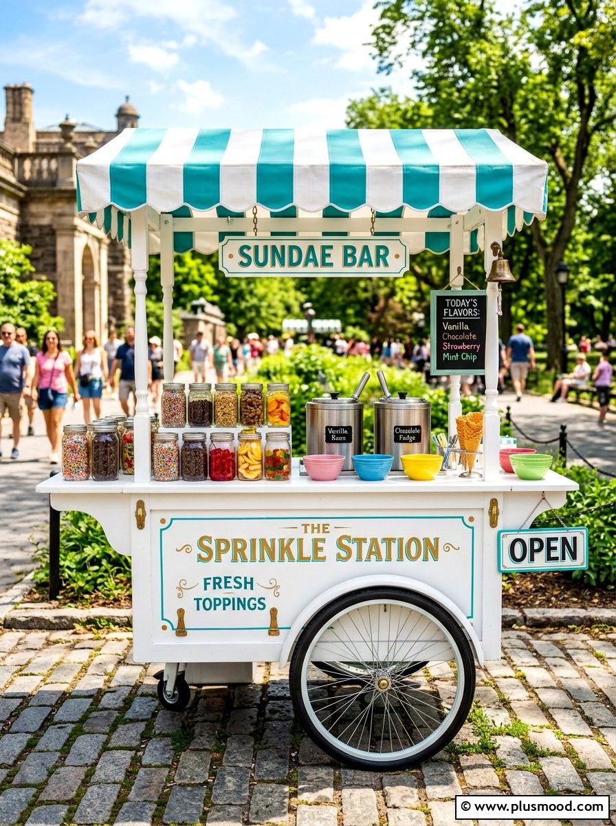 Ice Cream Sundae Cart - 25 summer backyard party ideas