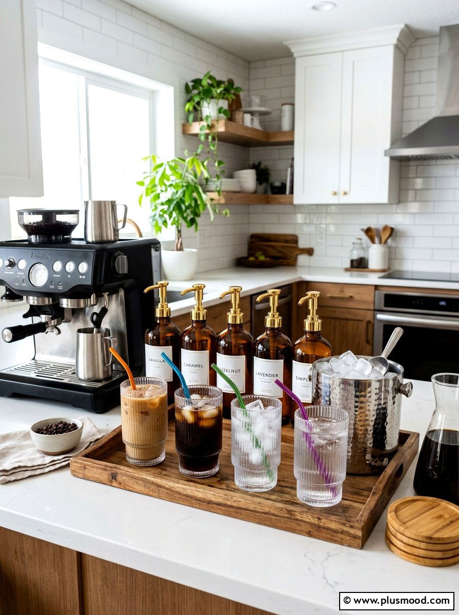 Iced Coffee Bar - 25 summer coffee bar decor ideas