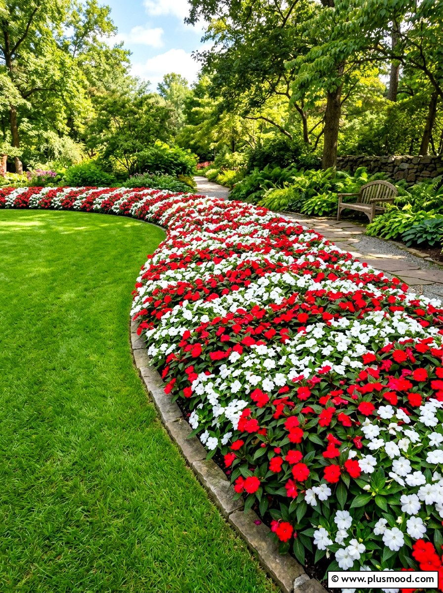 Impatiens Garden - 25 summer shade garden ideas