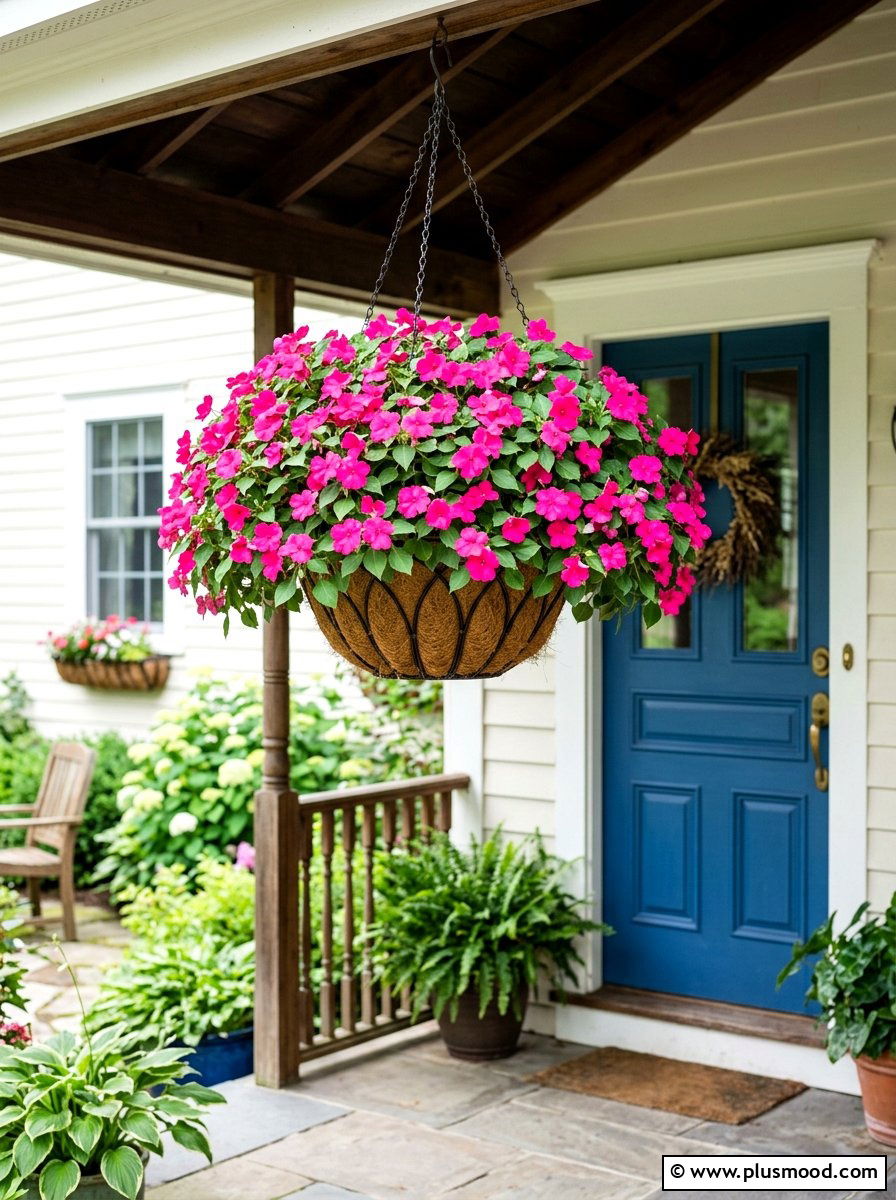Impatiens Hanging Basket - 25 summer hanging basket ideas for summer