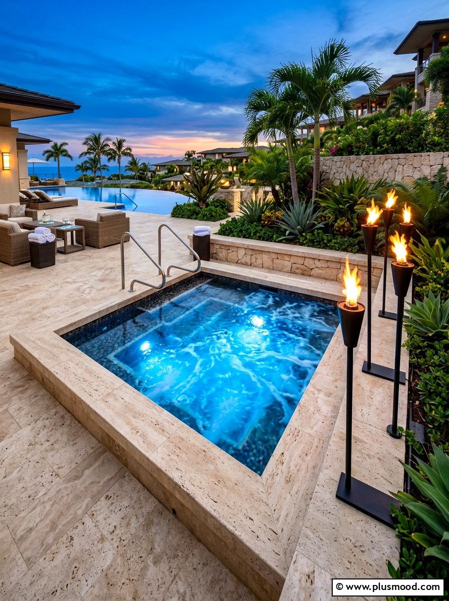 In Ground Hot Tub - 25 summer luxury backyard oasis ideas