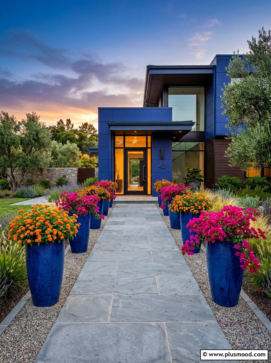 25 Summer Blue Planter Styling Ideas for Fresh Curb Appeal