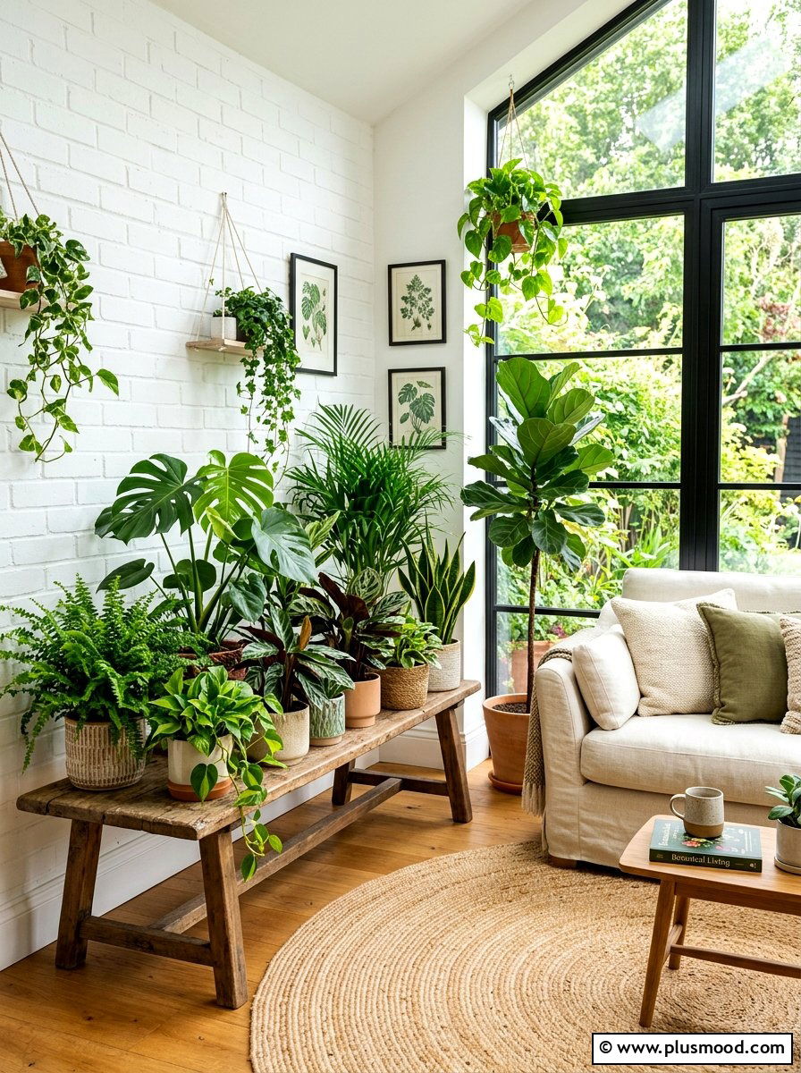 Indoor Garden Living Room - 25 summer decor ideas for white living room