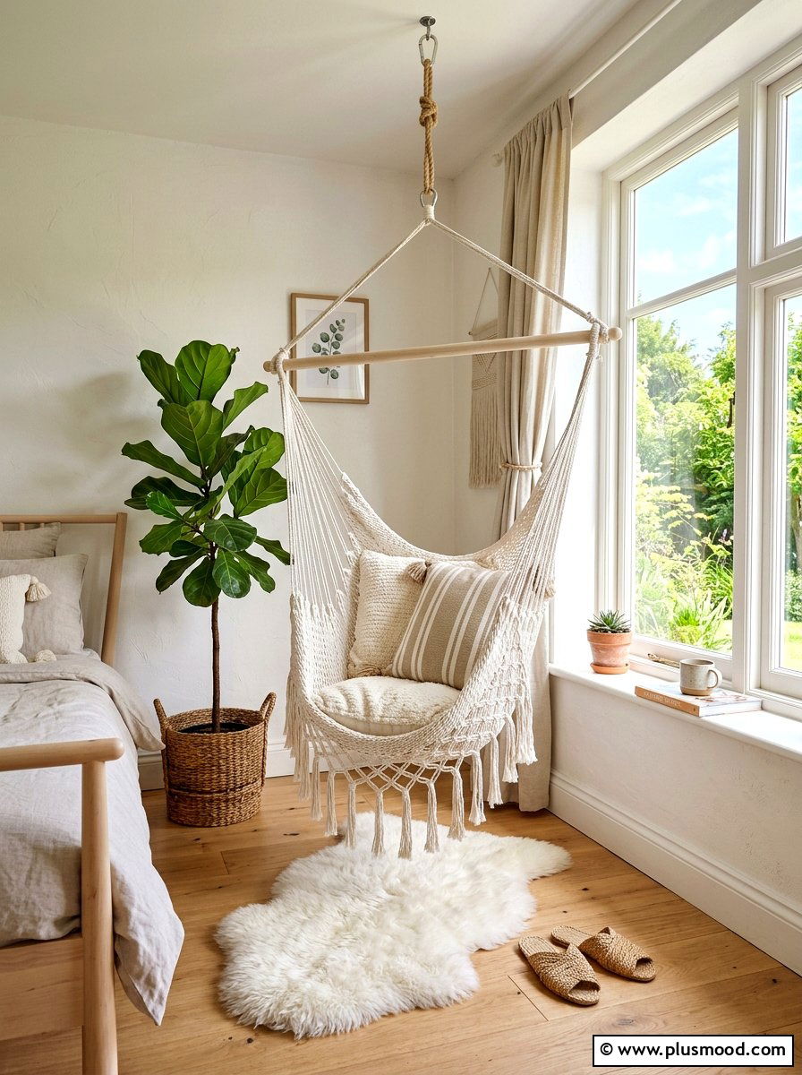 Indoor Hanging Hammock - 25 simple summer home decor ideas