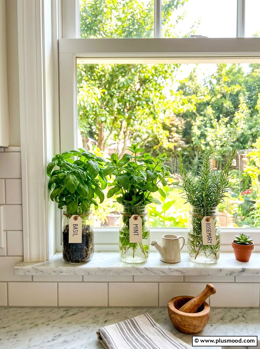 Indoor Herb Garden - 25 summer decorating ideas on a budget