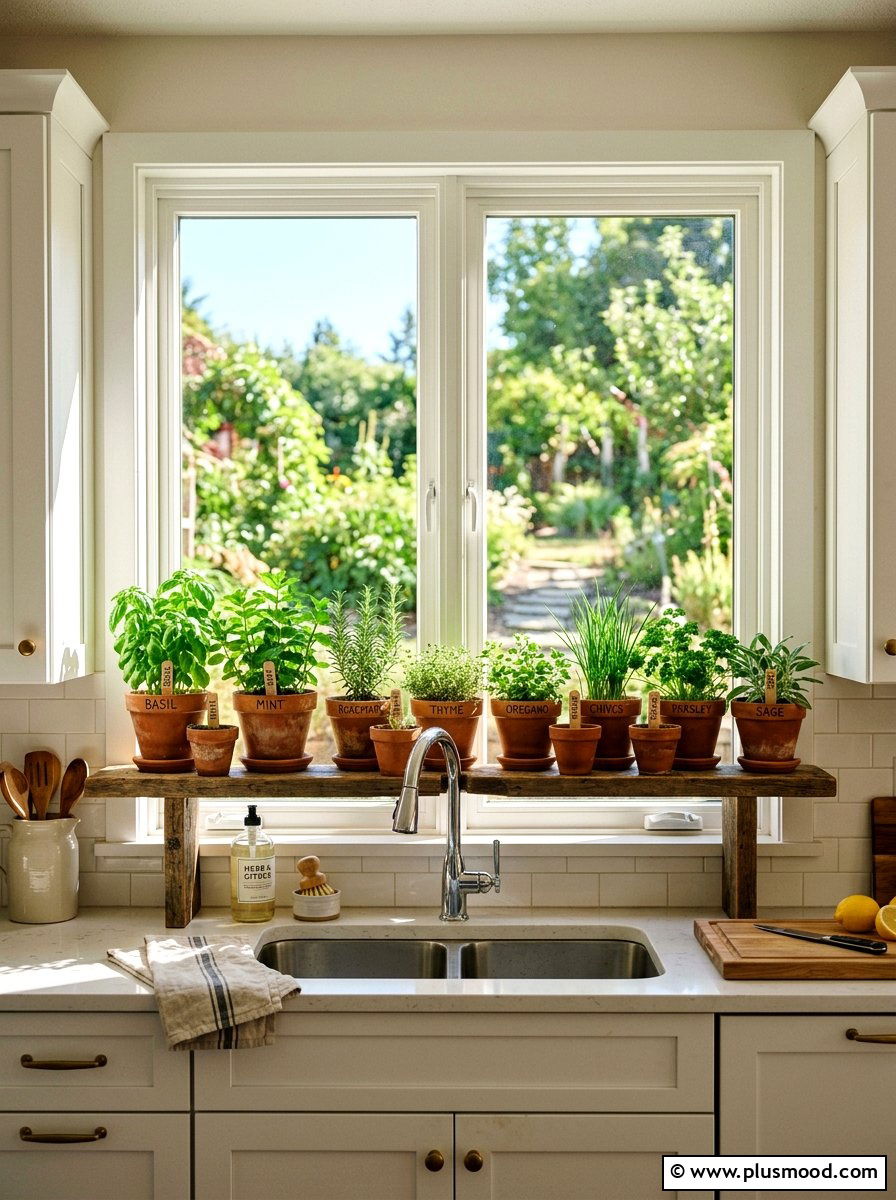 Indoor Herb Garden - 25 summer picnic style kitchen decor ideas