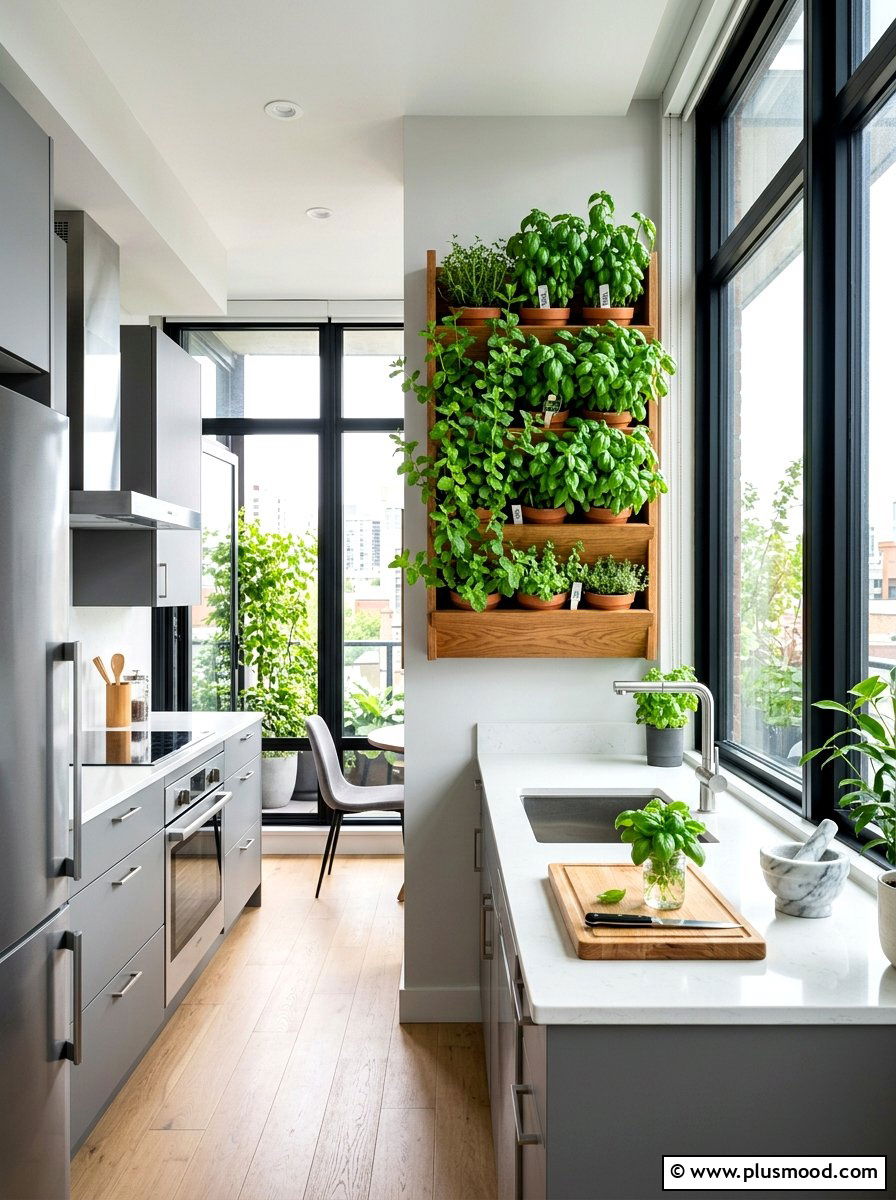 Indoor Herb Garden - 25 summer small kitchen decor ideas