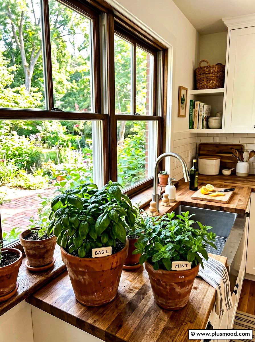 Indoor Herb Garden Window - 25 summer kitchen makeover ideas