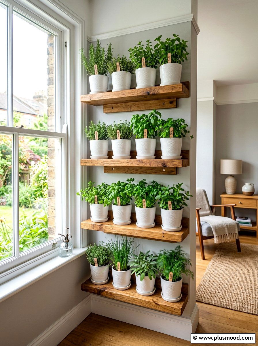 Indoor Herb Planter Shelf - 25 summer herb planter ideas