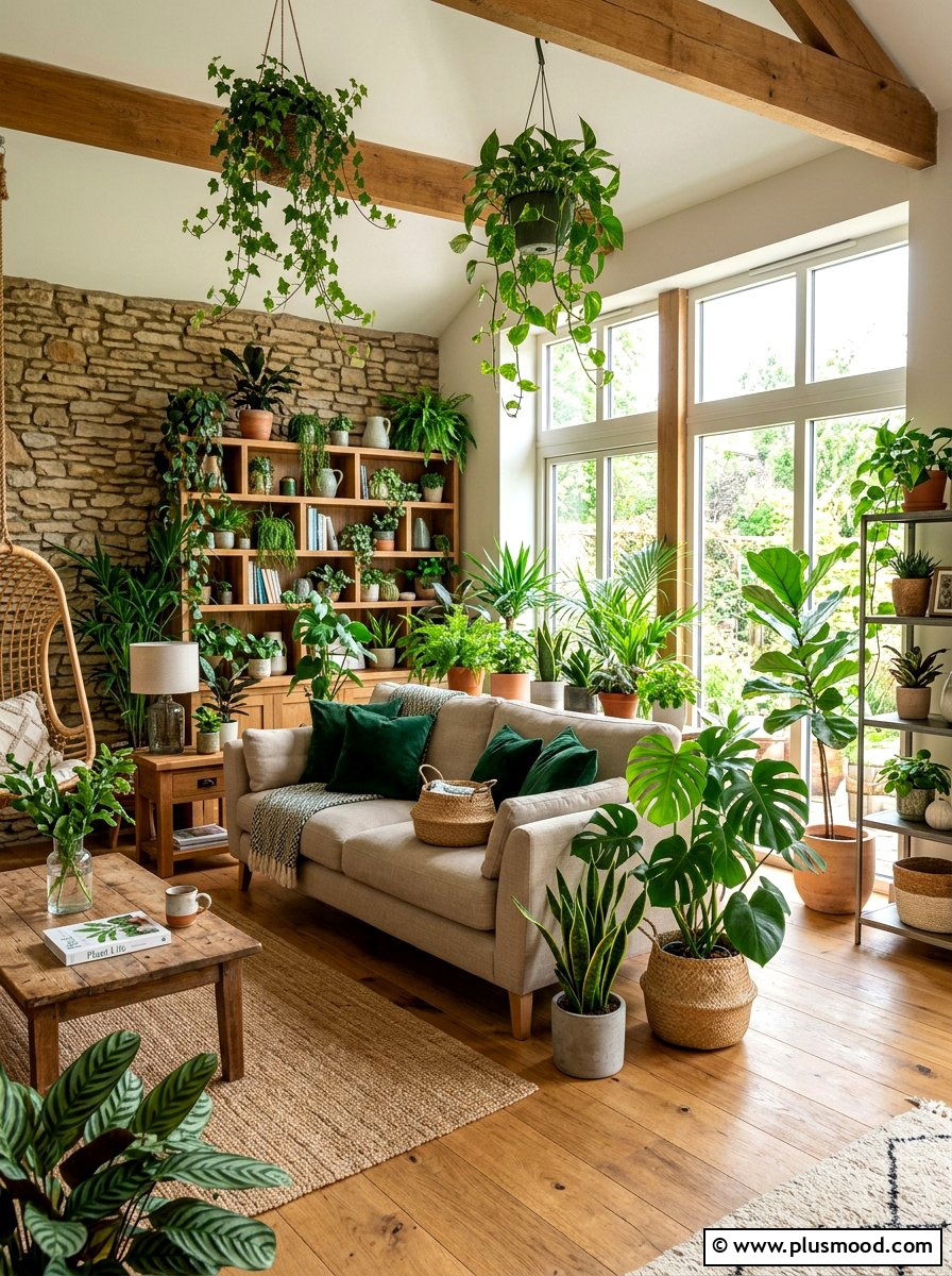 Indoor Jungle Living Room - 25 summer room decor ideas