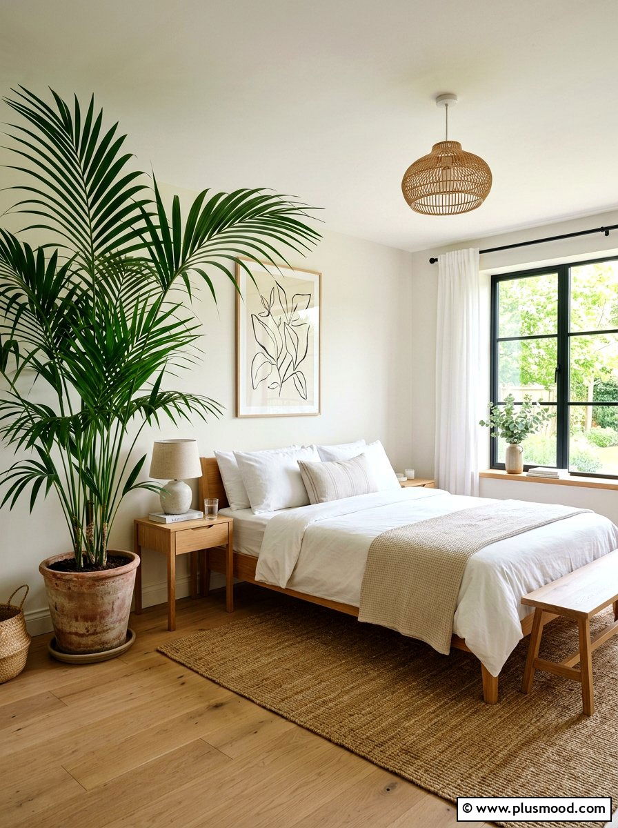 Indoor Potted Palm - 25 late summer bedroom ideas