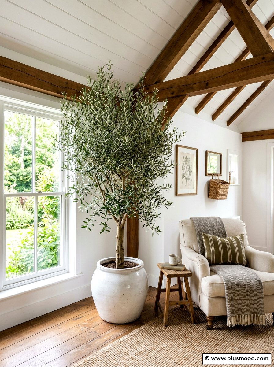 Indoor Potted Plant - 25 farmhouse summer living room ideas