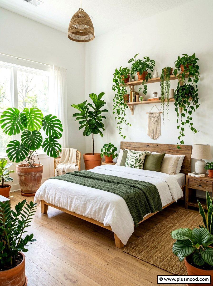 Indoor plant bedroom - 25 boho summer bedroom ideas