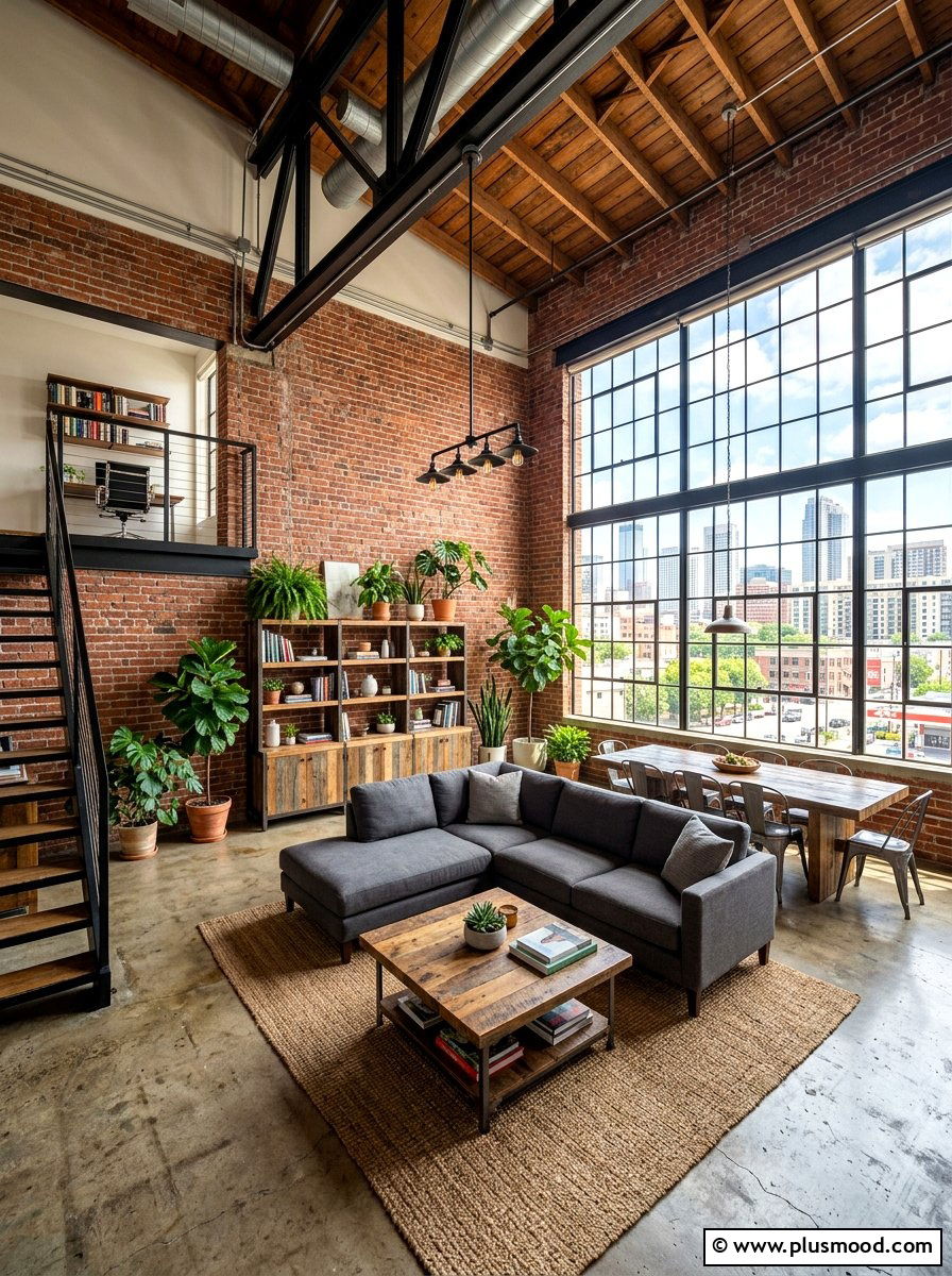 Industrial Airy Loft - 25 mid summer home decor ideas