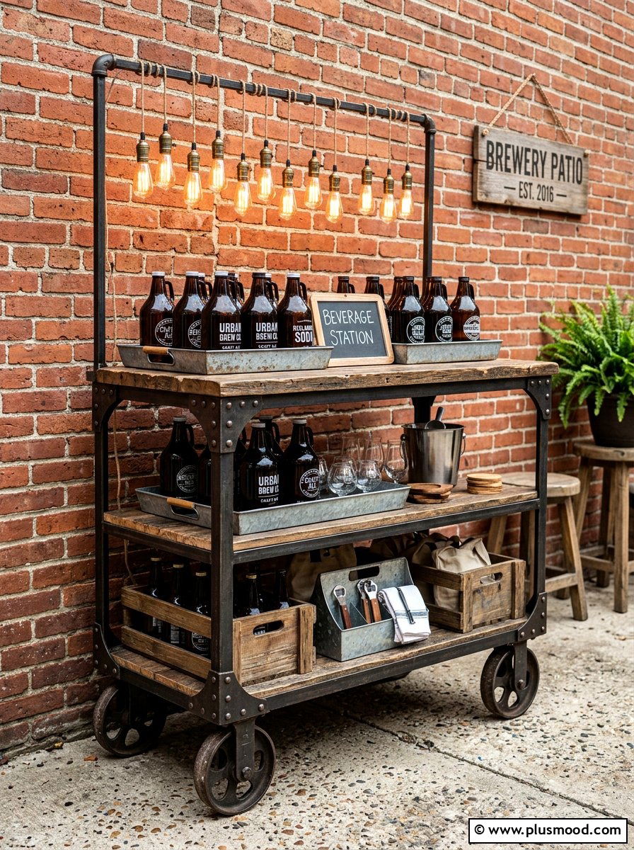 Industrial Beverage Cart - 25 summer lemonade bar ideas