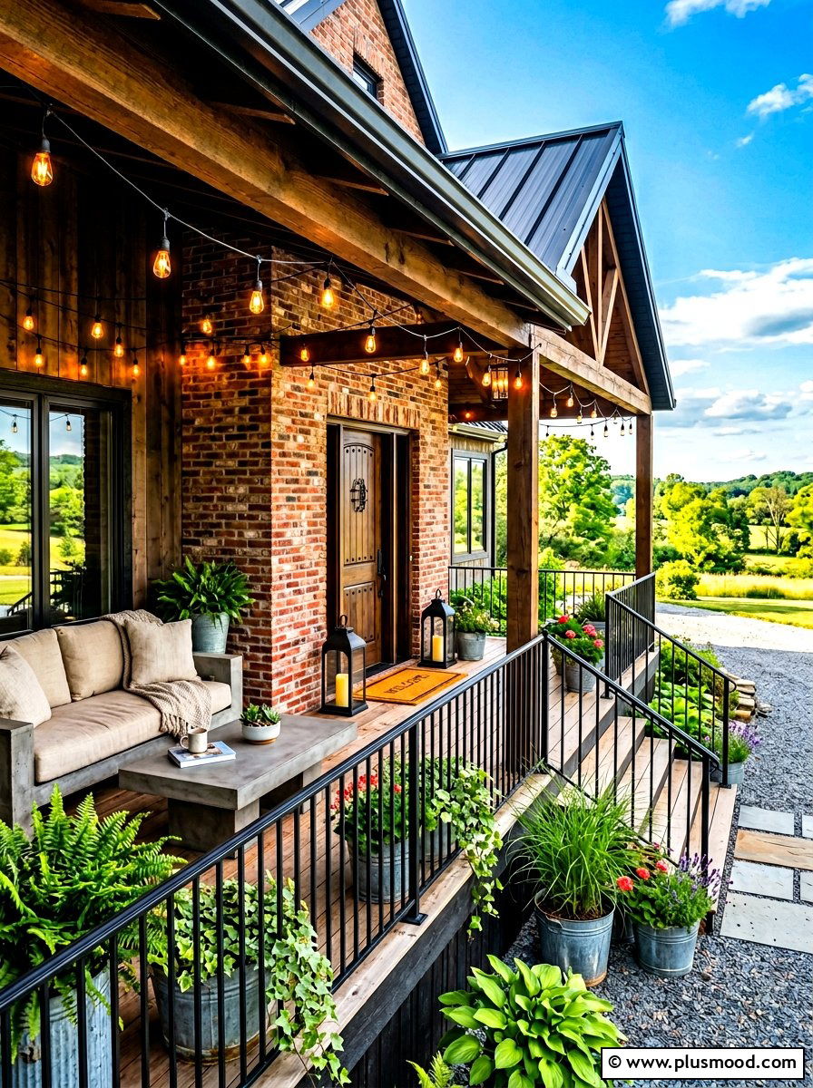 Industrial Farmhouse Front Porch - 25 summer farmhouse front porch ideas