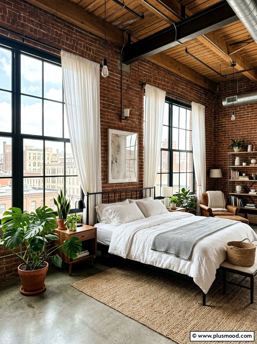 Industrial Loft Bedroom - 25 summer apartment bedroom ideas