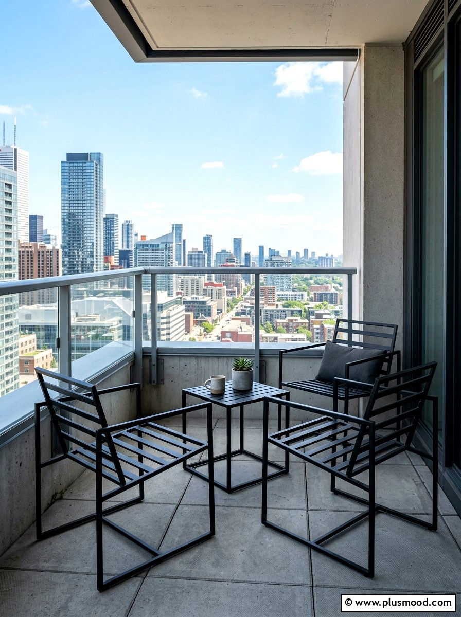 Industrial Metal Balcony Furniture - 25 summer minimal balcony ideas