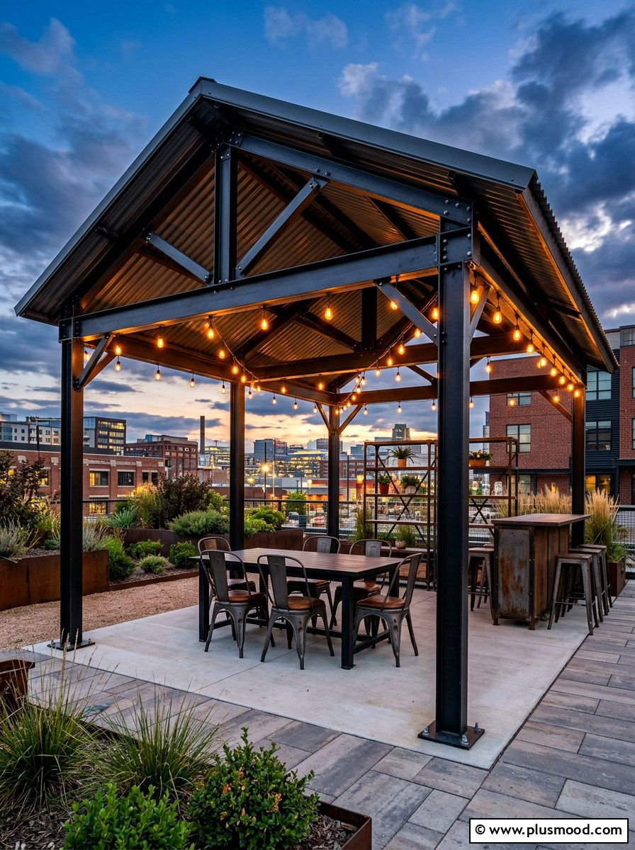 Industrial Metal Cabana - 25 summer cabana ideas