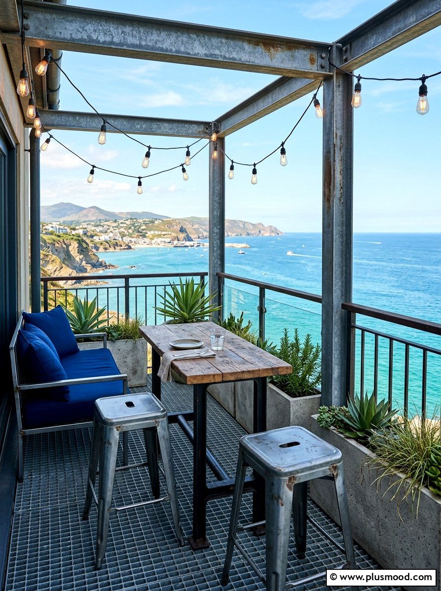 Industrial Metal Coastal Balcony - 25 summer coastal balcony ideas
